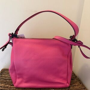 Coach Soft Pebble Shay Crossbody Pink Bag.